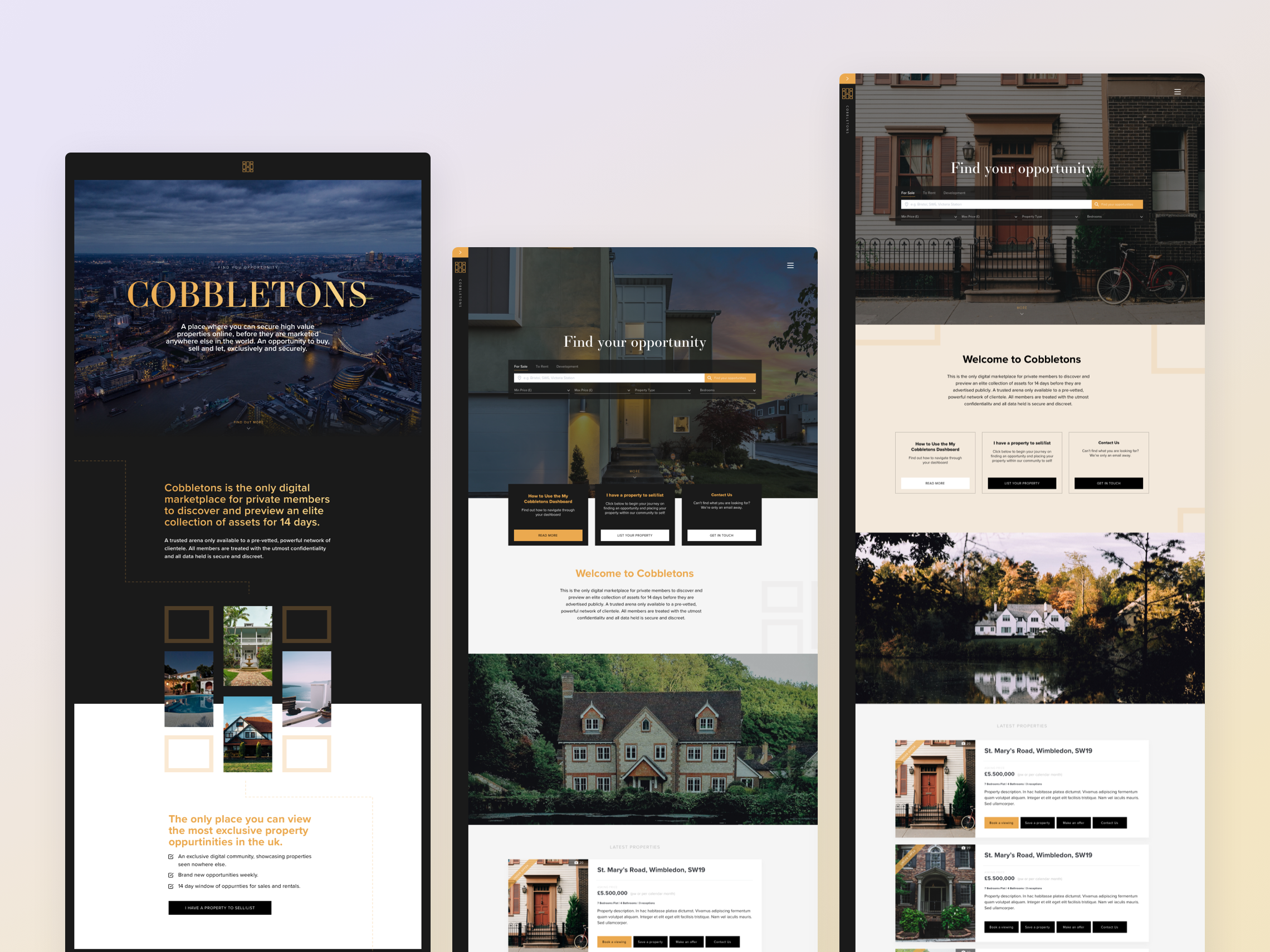 Homepage designs for CBLS